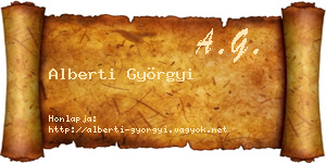 Alberti Györgyi névjegykártya